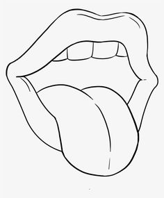 a black and white drawing of the tongue