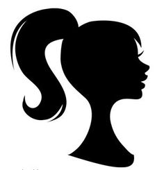 the silhouette of a woman's head with long hair