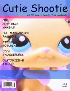 the front cover of a magazine with an image of a littlest pet shop doll