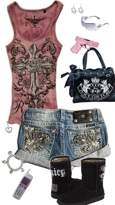 2000s Clothes, Mcbling Fashion, Trashy Outfits, 2000s Outfits, 2000s Fashion Outfits, Swaggy Outfits, Outfit Inspo Casual, Really Cute Outfits, 2000s Fashion