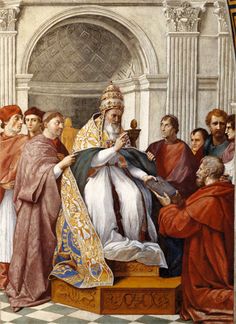 a painting of the pope receiving his robes
