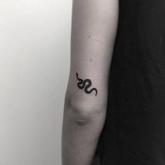 a person with a black snake tattoo on their arm
