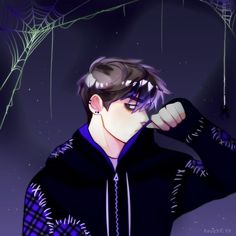 a man in a black hoodie is covering his eyes