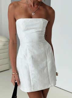 Heaven Sent Strapless Mini Dress White All White Party, Valentines Day Dresses, Halloween Party Outfits, Garden Party Dress, Bridal Shower Dress, Off White Dresses, Grad Dresses, Shower Dresses, Heaven Sent