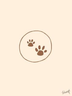 an animal paw print on a beige background