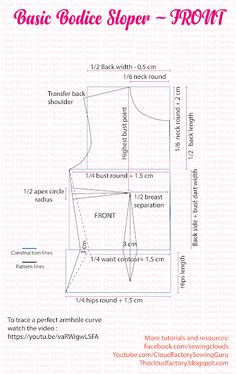 the basic sewing pattern for an easy to sew blouse