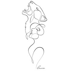an abstract line drawing of two people in the shape of a woman's head