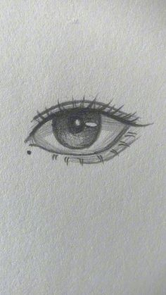 a drawing of an eye with long eyelashes
