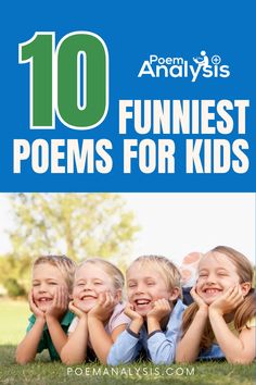 children laying on the grass with text overlay that reads 10 funnies for kids