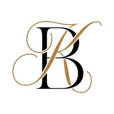 the letter b is made up of two letters, one black and one brown with gold lettering