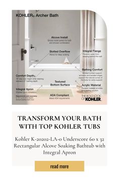 the kohle shower tub features instructions for how to install and use it in your bathroom