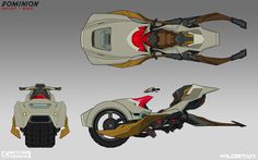 three different types of motorcycles are shown in this image