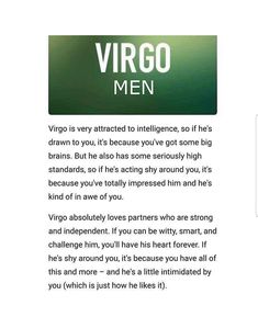 the text is written in white on a green and black background that says, virgo men