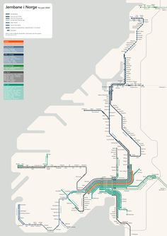 the subway map is shown in green and orange, as well as several different lines