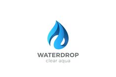 water drop logo with the word clear aqua on it's front and bottom corner