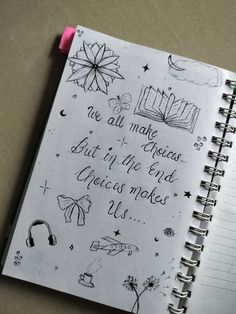 a notebook with some writing on it