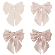 four different types of bows on white background