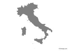 a gray map of italy on a white background