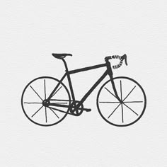 a black and white drawing of a bicycle