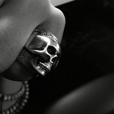 lei Skull Ring Aesthetic, Edgy Nickel-free Skull Jewelry, Black Skull Ring For Streetwear, Punk Style, Sterling Silver Skull Jewelry Hallmarked, Skull Ring, Silver Rings, Silver