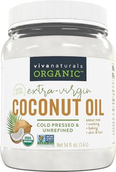 Amazon.com : Viva Naturals Organic Coconut Oil, Cold-Pressed - Natural Hair /Skin Oil and Cooking Oil with Fresh Flavor, Non-GMO Unrefined Extra Virgin(Aceite de Coco), USDA Organic, 16 oz : Grocery & Gourmet Food Organic Coconut Oil Label, Coconut Oil Organic, Virgin Coconut Oil Photography, Unrefined Cold-pressed Coconut Oil, Organic Virgin Unrefined Coconut Oil, Extra Virgin Coconut Oil Bottle, Virgin Coconut Oil Organic, Organic Premium Coconut Oil, Organic Cold Pressed Coconut Oil