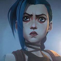 a close up of a person with blue hair and piercings on their ears, looking at the camera