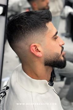 Mid Fade And Short On Top, Mid Hair Fade Men, Low Fade With Faded Beard, Best Hair Cut For Small Hairs, Classic Taper Fade With Short Top, Beard Styles For Men Trending, Latest Hair Style For Men, Haircut For Men Faded, Mens Haircut Beard Fade