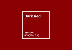 a red background with the words dark red in white on it and an image of a square