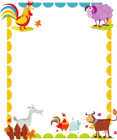 an animal themed frame with farm animals