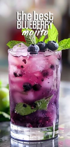 the best blueberry mojito recipe is made with fresh fruit and mints