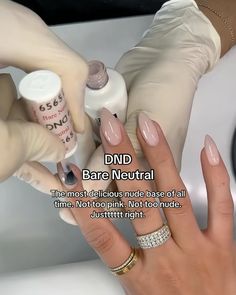 Dnd Nail Polish Neutral, Dnd Sheer Nude, Dnd Neutral Nail Colors, Dnd Nude Gel Polish On Dark Skin, Dnd Nail Inspiration, Best Neutral Dnd Colors, Milky Nail Polish Colors, Nail Colors For Pale Skin Winter, Dnd How Do You Neutral
