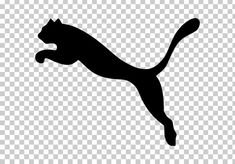 a black and white silhouette of a cat jumping in the air, on a transparent background