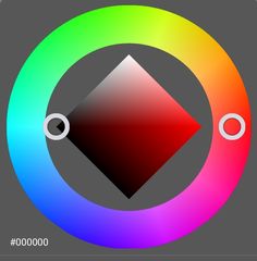 the color wheel is showing different colors