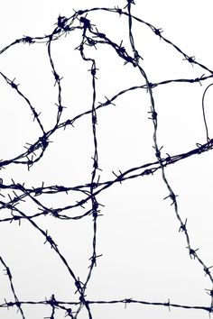 barbed wire on top of an airplane in the sky