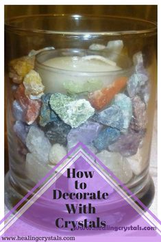 Decorating With Gemstones Ideas, Decorating With Crystals And Stones, How To Set Up A Crystal Altar, How To Arrange Crystals Creatively, How To Arrange Gemstones Decor, Decorating Home With Crystals, How To Decorate With Crystal Candles, Crystal Decor For Mindfulness, Decorate With Crystals