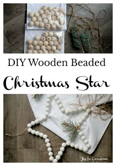 diy wooden beaded christmas star craft for kids