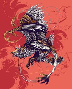 an eagle flying through the air with its wings spread out and it's talon extended