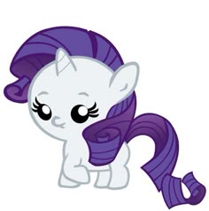 a little pony with purple hair and big eyes