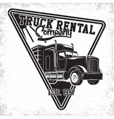 the truck rental company logo is shown in black and white, with an old - fashioned triangle