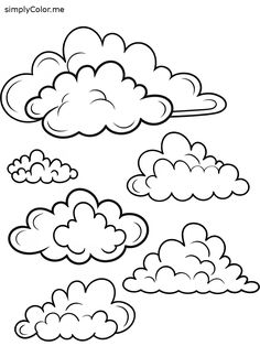 Clouds coloring page
