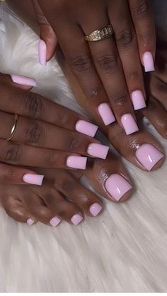 Pink Acrylic Nails No Designs, Basic Cute Short Nails, Bubble Gum Pink French Tip, Simple Acrylic Nails No Design, Nails That Are Pink, Medium Full Set Nails, Spring Color Nail, Short Acyrlic Nails, Nail Spring Colors