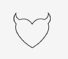 a heart with horns drawn on it