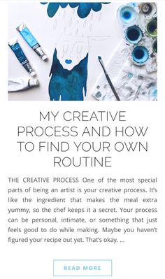 an advertisement with the words, my creative process and how to find your own routine