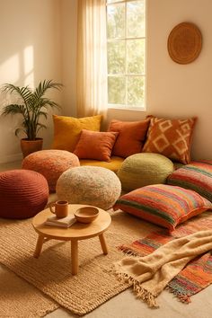 Floor Cushions Low Seating Boho Bedroom Ideas