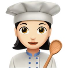 a cartoon chef with a wooden spoon in his hand