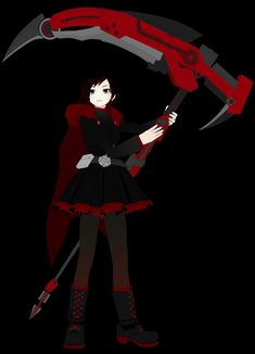 an anime character holding a giant knife in her hand