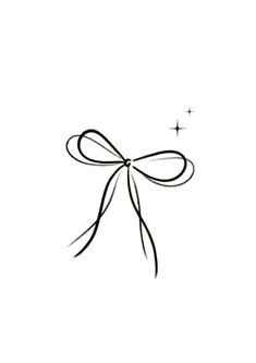 a black and white drawing of a bow
