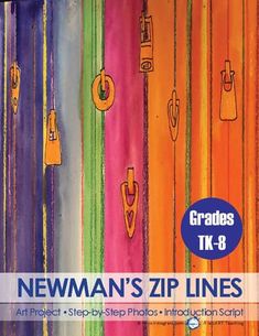 the front cover of a book with colorful stripes