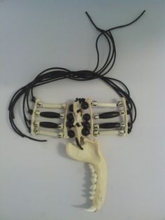 Raccoon Jaw, Jaw Bone Necklace Ideas, Muskrat Jaw Bone Jewelry, Beaver Jaw Necklace, Bone Choker, Handmade Animal Bone Accessories, Animal Jaw Bone Art, Raccoon Jaw Bone Necklace, Animal Jaw Bone