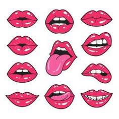 various lips with different shapes and colors